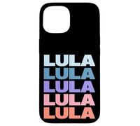 Funny Modern Repeated Text Design Lula Custodia per iPhone 15
