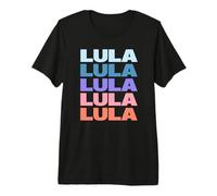 Funny Modern Repeated Text Design Lula Maglietta Premium