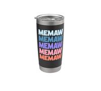 Funny Modern Repeated Text Design Memaw Grandmother Bicchiere termico in acciaio inox doppia parete