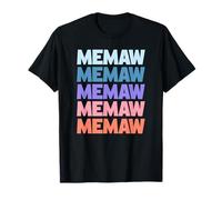 Funny Modern Repeated Text Design Memaw Grandmother Maglietta