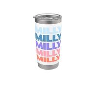 Funny Modern Repeated Text Design Milly Bicchiere termico in acciaio inox doppia parete