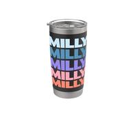 Funny Modern Repeated Text Design Milly Bicchiere termico in acciaio inox doppia parete