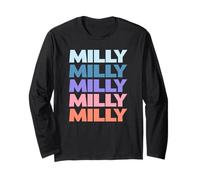 Funny Modern Repeated Text Design Milly Maglia a Manica