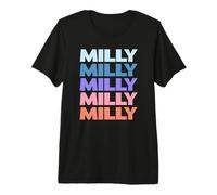 Funny Modern Repeated Text Design Milly Maglietta Premium