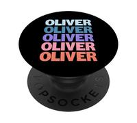 Funny Modern Repeated Text Design Oliver PopSockets PopGrip Adesivo