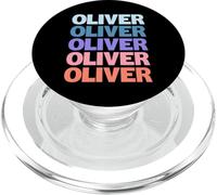 Funny Modern Repeated Text Design Oliver PopSockets PopGrip per MagSafe