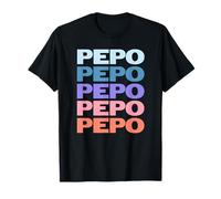 Funny Modern Repeated Text Design Pepo Grandpa Granddad Maglietta
