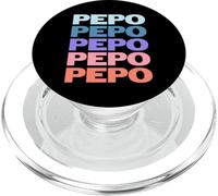 Funny Modern Repeated Text Design Pepo Grandpa Granddad PopSockets PopGrip per MagSafe