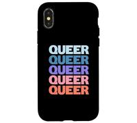 Funny Modern Repeated Text Design Queer Custodia per iPhone X/XS