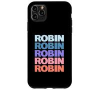 Funny Modern Repeated Text Design Robin Custodia per iPhone 11 Pro Max
