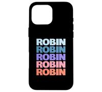 Funny Modern Repeated Text Design Robin Custodia per iPhone 16 Pro Max