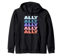 Funny Modern Repetitive Text Design First Name Ally Felpa con Cappuccio