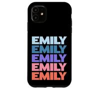 Funny Modern Repetitive Text Design First Name Emily Custodia per iPhone 11