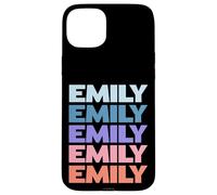 Funny Modern Repetitive Text Design First Name Emily Custodia per iPhone 15 Plus