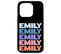 Funny Modern Repetitive Text Design First Name Emily Custodia per iPhone 15 Pro
