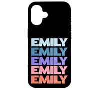 Funny Modern Repetitive Text Design First Name Emily Custodia per iPhone 16