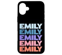 Funny Modern Repetitive Text Design First Name Emily Custodia per iPhone 16 Plus