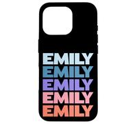 Funny Modern Repetitive Text Design First Name Emily Custodia per iPhone 16 Pro