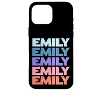 Funny Modern Repetitive Text Design First Name Emily Custodia per iPhone 16 Pro Max