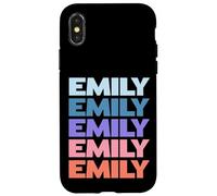Funny Modern Repetitive Text Design First Name Emily Custodia per iPhone X/XS