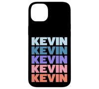 Funny Modern Repetitive Text Design First Name Kevin Custodia per iPhone 14 Plus