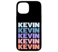 Funny Modern Repetitive Text Design First Name Kevin Custodia per iPhone 15