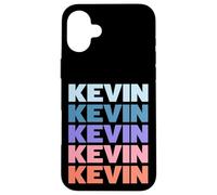 Funny Modern Repetitive Text Design First Name Kevin Custodia per iPhone 16 Plus