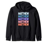 Funny Modern Repetitive Text Design First Name Matthew Felpa con Cappuccio