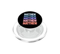 Funny Modern Repetitive Text Design First Name Matthew PopSockets PopGrip per MagSafe