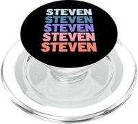 Funny Modern Repetitive Text Design First Name Steven PopSockets PopGrip per MagSafe