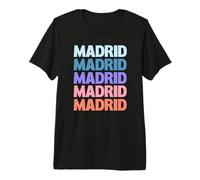 Funny Modern Repetitive Text Design Madrid Spain Maglietta Premium