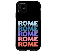 Funny Modern Repetitive Text Design Rome Italy Custodia per iPhone 11