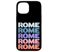 Funny Modern Repetitive Text Design Rome Italy Custodia per iPhone 15
