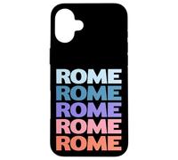 Funny Modern Repetitive Text Design Rome Italy Custodia per iPhone 16 Plus