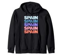 Funny Modern Repetitive Text Design Spain Spaniard Europe Felpa con Cappuccio