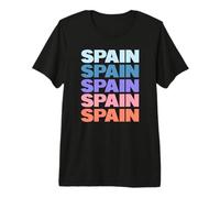 Funny Modern Repetitive Text Design Spain Spaniard Europe Maglietta Premium