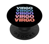 Funny Modern Repetitive Text Design Zodiac Virgo PopSockets PopGrip Adesivo