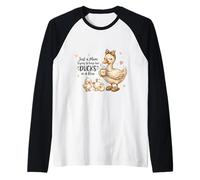 Funny Mom Just a Mom Trying to Keep Her Ducks Humor Maglia con Maniche Raglan