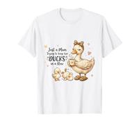 Funny Mom Just a Mom Trying to Keep Her Ducks Humor Maglietta