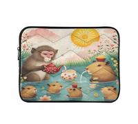Funny Monkey Capybara - Custodia trapuntata per computer portatile da 13", morbida custodia protettiva per computer portatile