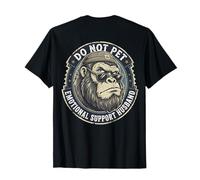 Funny Monkey Emotional Support Husband Do Not Pet (ON Back) Maglietta