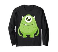 Funny Monster Tee Shirt, Halloween Monster Graphic Design Maglia a Manica