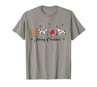 Funny Mooey Christmas Cow Lights Farm Animal Xmas Holiday Maglietta