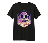 Funny Moon Bitcoin Astronauta Maglietta Premium