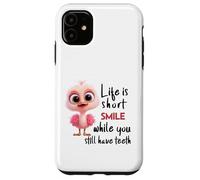 Funny Motivational Life Is Short Colorful Cute Bird Humor Custodia per iPhone 11