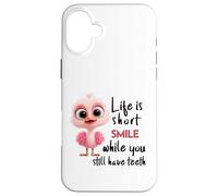 Funny Motivational Life Is Short Colorful Cute Bird Humor Custodia per iPhone 16 Plus