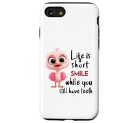 Funny Motivational Life Is Short Colorful Cute Bird Humor Custodia per iPhone SE (2020) / 7/8