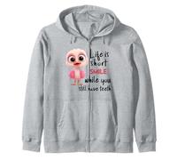 Funny Motivational Life Is Short Colorful Cute Bird Humor Felpa con Cappuccio
