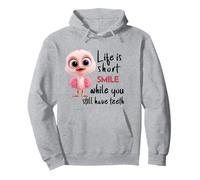 Funny Motivational Life Is Short Colorful Cute Bird Humor Felpa con Cappuccio