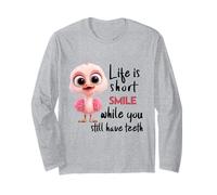 Funny Motivational Life Is Short Colorful Cute Bird Humor Maglia a Manica